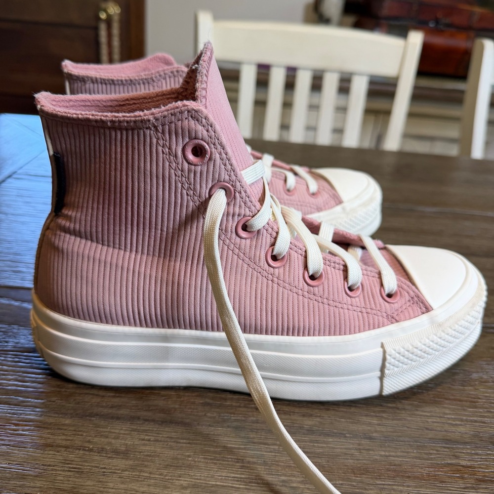 Converse Chuck Taylor All Star Lift Hi Night Flamingo Pink Water Repellent Sz 7 - Picture 3 of 11